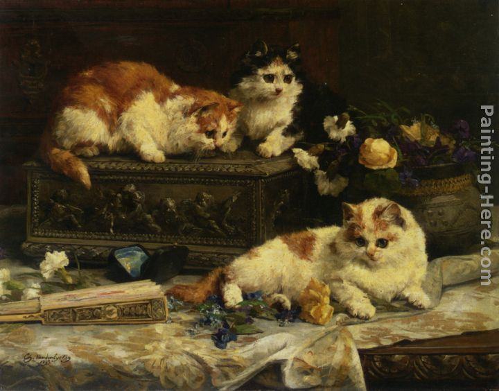 Charles van den Eycken The Three Kittens